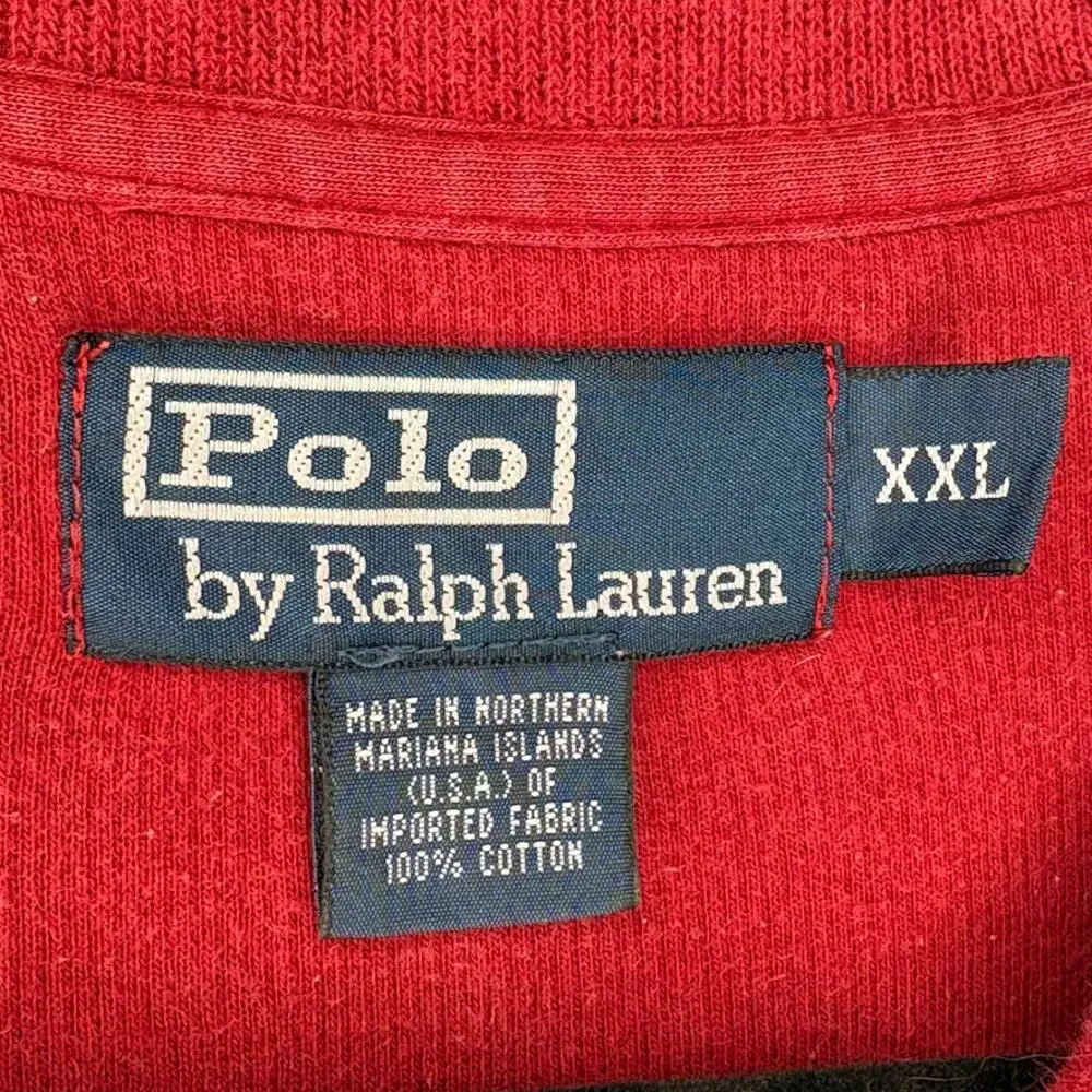 POLO by Ralph Lauren Red 1/2 Zip Preppy Golf Old Money‎ Dad Sweater Mens Sz XXL
